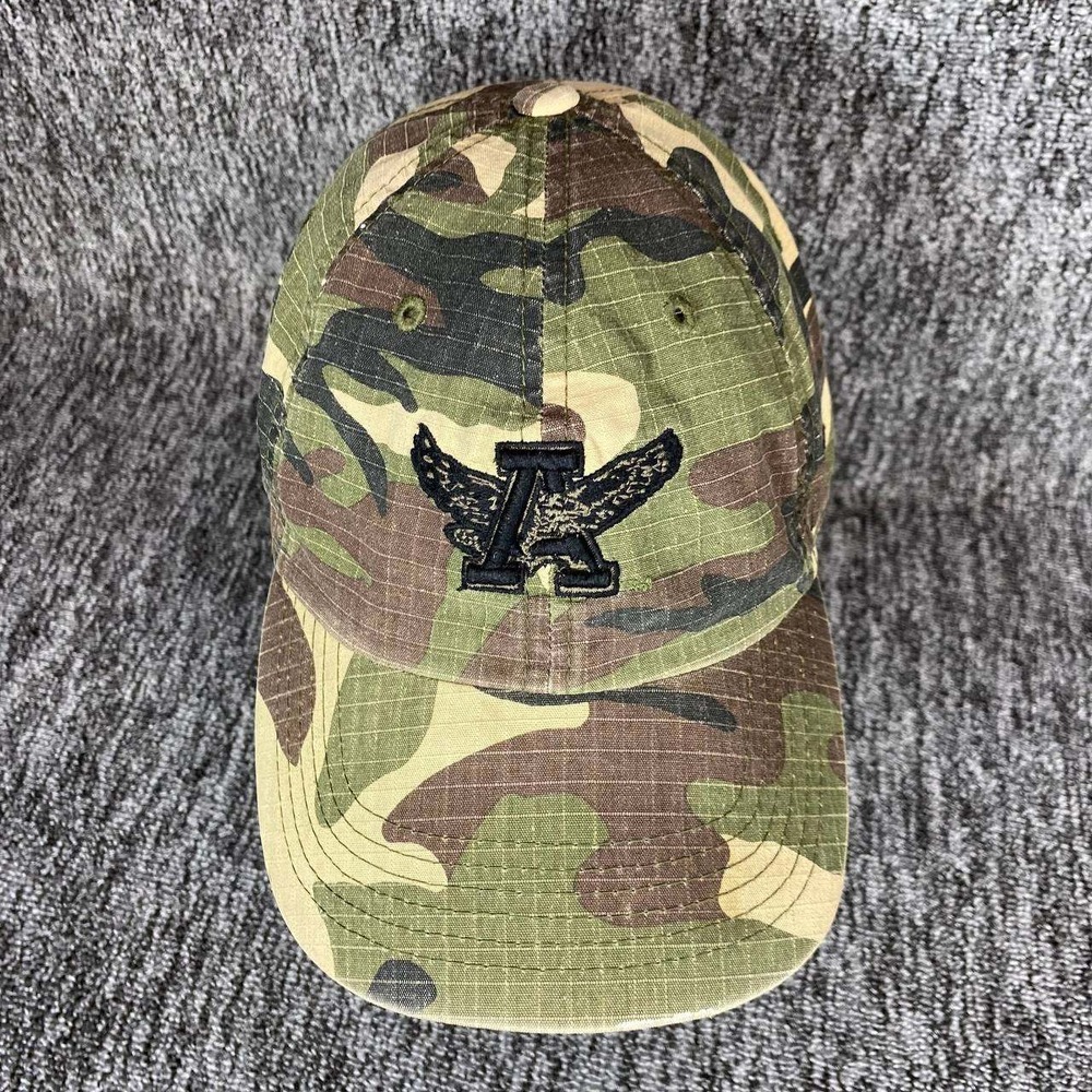 College Vault Baseball Hat Mens OSFM Green Camo Ripstop Adjustable Strapback Cap